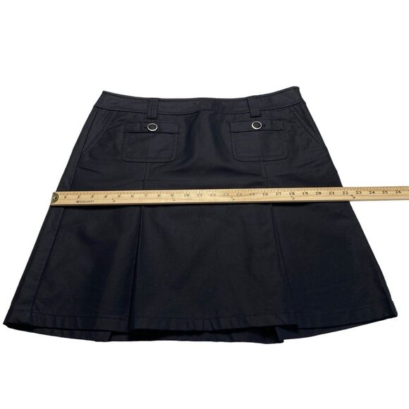 Ann Taylor Black Pleated Stretch Cotton Blend Skirt Sz 12 NWT - Picture 5 of 10